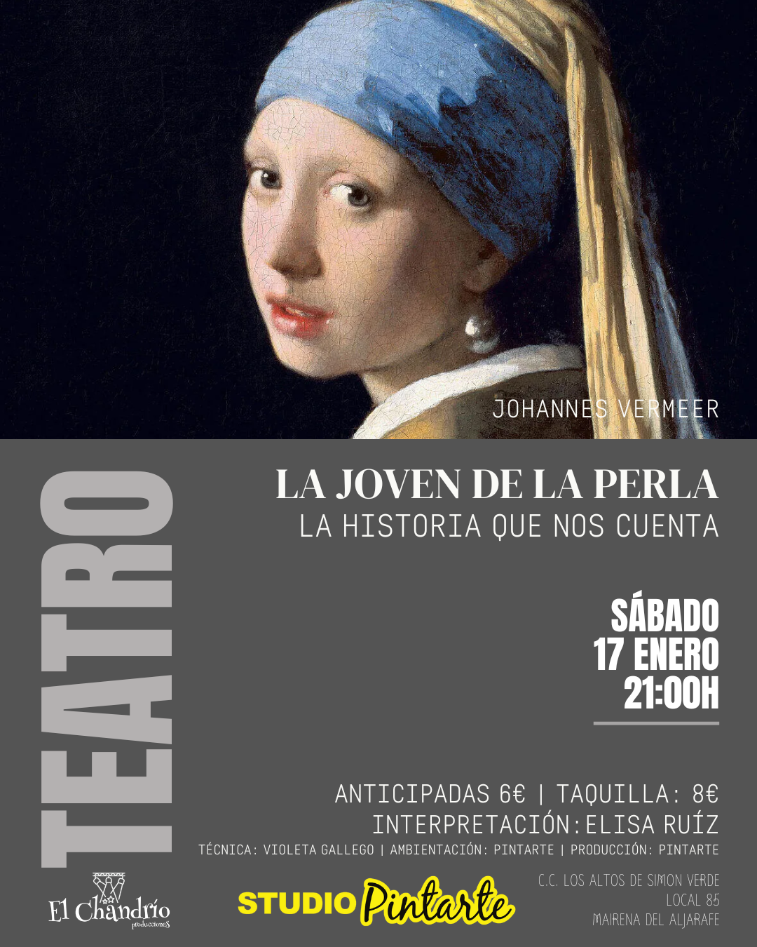 26 01 17 Pintarte Teatro Pase 3 LA JOVEN DE LA PERLA. LA HISTORIA QUE NOS CUENTA - Imagen 1