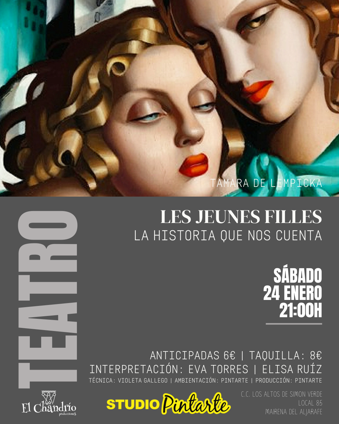 26 01 24 Pintarte Teatro Pase 3 LES JEUNES FILLES. LA HISTORIA QUE NOS CUENTA - Imagen 1