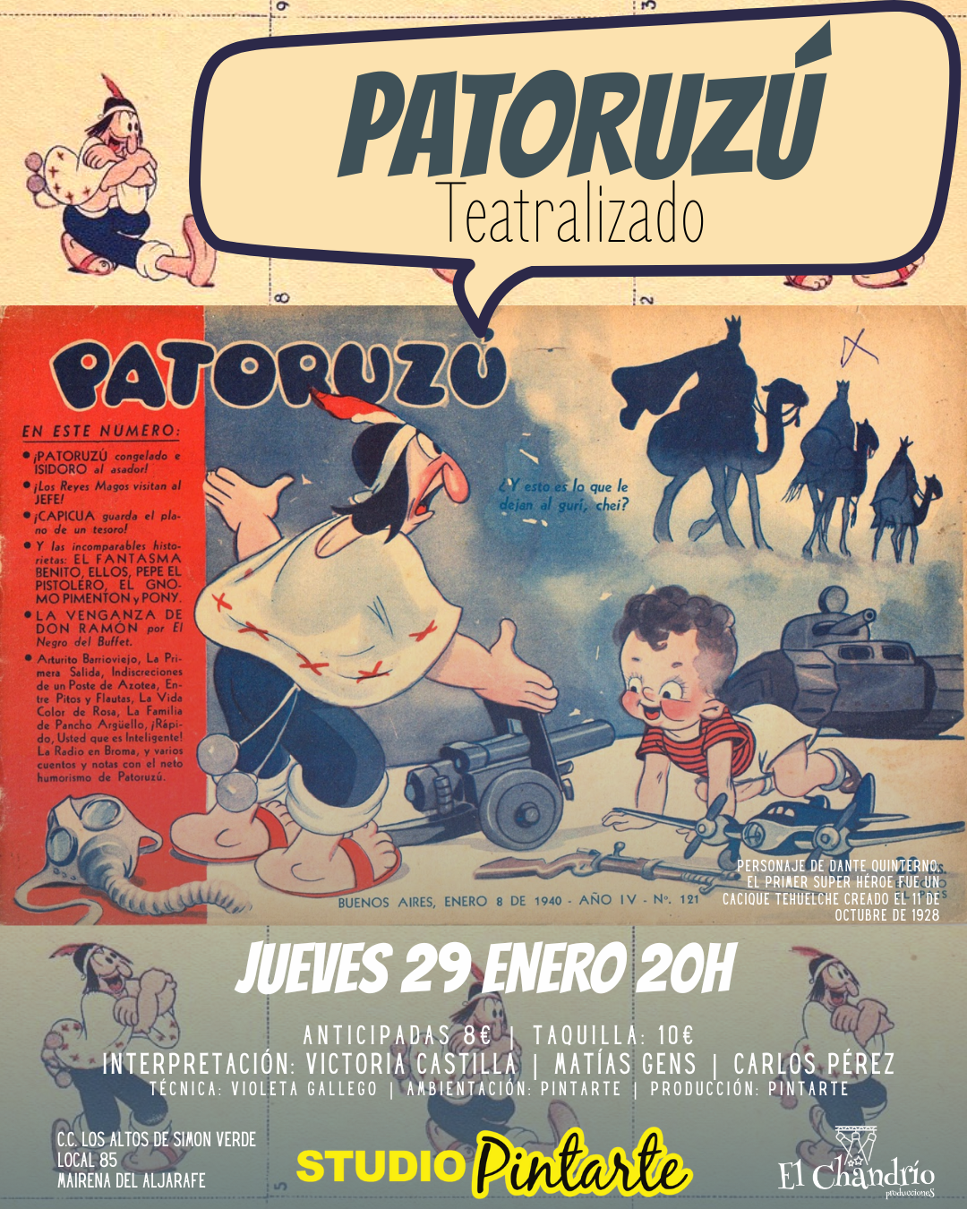 26 01 29 Pintarte Patoruzú Teatralizado PATORUZÚ TEATRALIZADO - Imagen 1